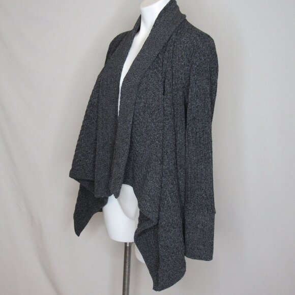 Athleta TIBURON Charcoal Gray Black Drape Wrap Sweater Women's M Medium - Picture 2 of 9